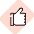Like button, illustration, vector on a white background.