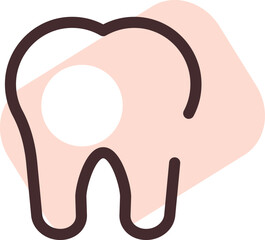 Wall Mural - Healthy tooth, illustration, vector on a white background.