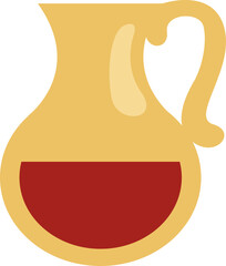 Canvas Print - Wine kettle, illustration, vector on a white background.