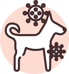 Sticker - Allergy dog, illustration, vector on white background.