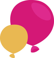 Poster - Birthday party balloons, illustration, vector on white background.