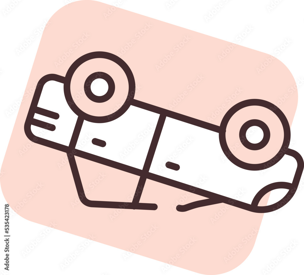Car accident rolled car, illustration, vector on white background ...
