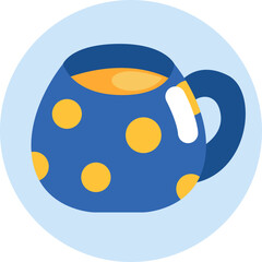 Sticker - Cozy evening tea, illustration, vector on white background.