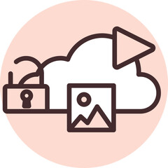 Sticker - Cyber security cloud privacy, illustration, vector on white background.