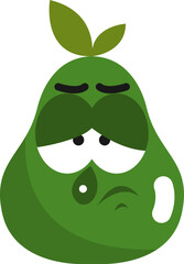 Sticker - Dissappointed pear, illustration, vector on white background.