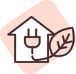 Smart home eco house, illustration, vector on white background.