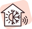 Smart house heating , illustration, vector on white background.