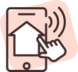 Smart house mobile app, illustration, vector on white background.