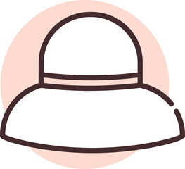 Sticker - Summer beach hat, illustration, vector on white background.