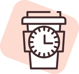 Poster - Coffee time, illustration, vector on white background.