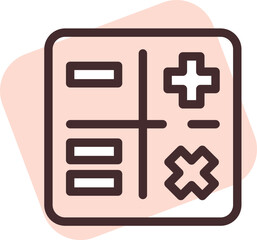 Sticker - UI calculator, illustration, vector on white background.