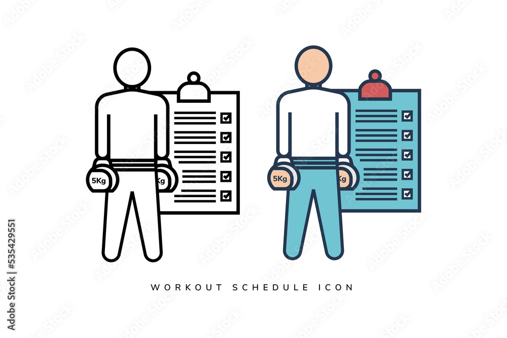 Plan Exercise Icon personal workout plan icon, fitness exercise list, program gym training ...