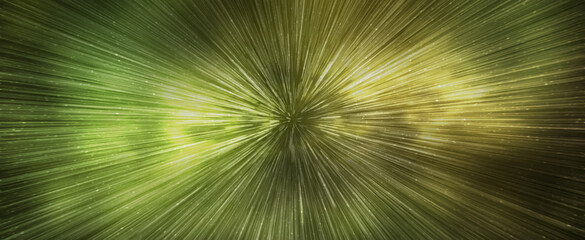 Wall Mural - hyperspace speed effect in night starry sky. bright yellow galaxy, horizontal banner