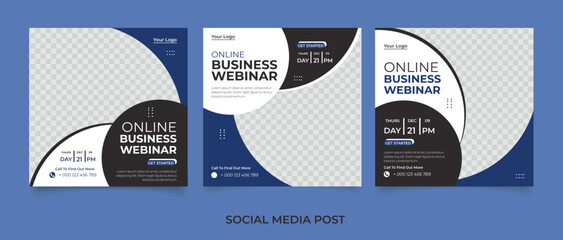 Digital marketing live webinar and corporate social media post template