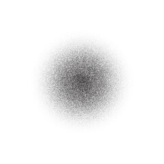 Poster - Grain circle gradient. Stippled round shape. Radial stochastic dotwork texture. Random grunge noise background. Black dots sphere. Halftone vector 