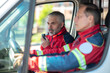 © zinkevych - Paramedical personnel riding in the ambulance car