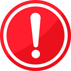 Poster - Exclamation mark icon in red colors. Caution symbol in circle.