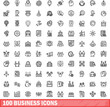 © ylivdesign - 100 business icons set. Outline illustration of 100 business icons vector set isolated on white background