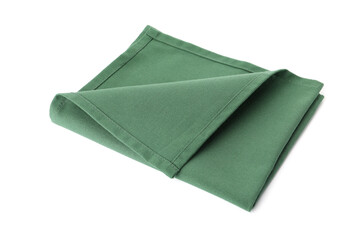 Poster - New clean green cloth napkin isolated on white