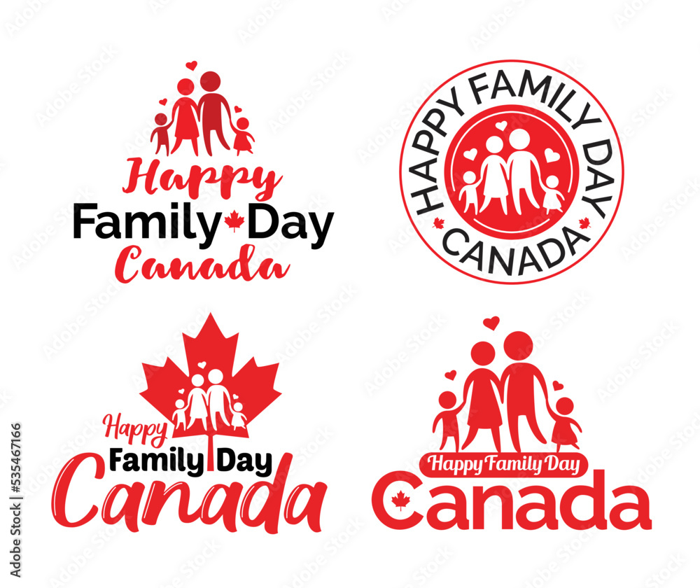 Happy Family Day Canada Vector Logo Template Stock Vector | Adobe Stock, image size:1000x840