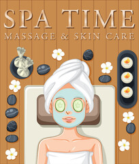 Wall Mural - Spa massage and skincare poster design