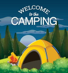 Wall Mural - Welcome to the camping poster design