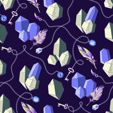 Seamless Pattern Of Witchcrafts Accessories
