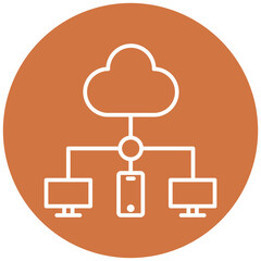 Sticker - Cloud Connection Icon Style