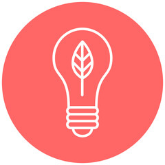 Poster - Ecologic Bulb Icon Style