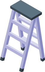 Wall Mural - Remodeling ladder icon isometric vector. Wall repair. Flip bathroom