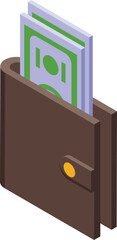Poster - Cash wallet icon isometric vector. Screen money. Retail payment