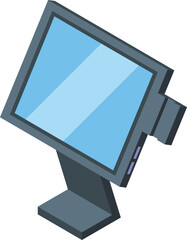 Poster - Touch display icon isometric vector. Cash screen. Payment retail