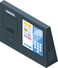 Poster - Touchscreen register icon isometric vector. Cash receipt. Payment retail
