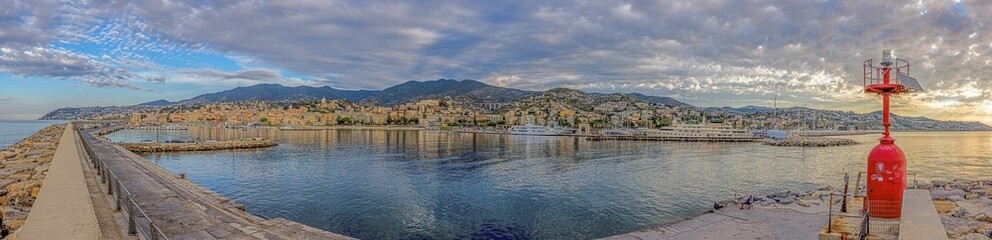 Panorama over the harbour of the Italian city of San Remo