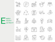 © SkyLine - Enegry, electicity, energy, alternative source set. Collection of eco line icons. Editable stroke