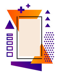 Wall Mural - Abstract poster design in purple and orange geometric elements. Modern poster design, copy space.