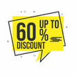 © qaeudigital - Special discount 15 up 95 yellow tag isolated vector illustration. Discount offer price tag, symbol for advertising campaign in retail, sales promotion marketing
