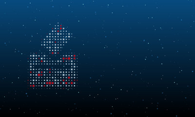Poster - on the left is the vote symbol filled with white dots. background pattern from dots and circles of d