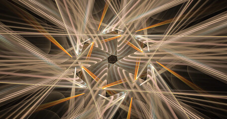 Poster - Fractal spiral. Abstract fractal patterns and shapes. Dynamic flowing natural forms.