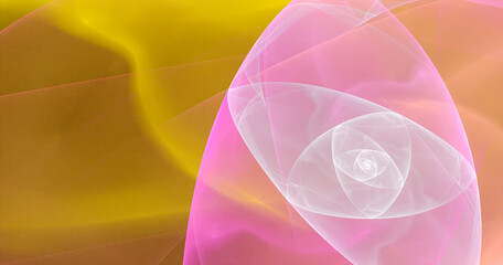 Poster - Fractal spiral. Abstract fractal patterns and shapes. Dynamic flowing natural forms.