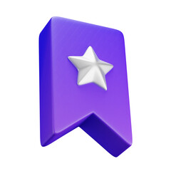 Fototapete - 3D cartoon user interface illustration of a bookmark favourite or favorite web page  icon on an isolated background. With studio lighting and a gradient colourful texture. 3D rendering