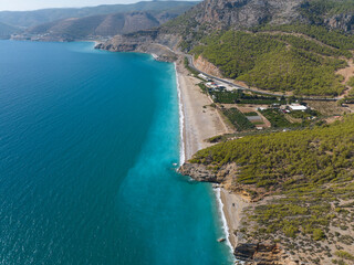 Wall Mural - Yanisli Cave Beach Drone Photo, Gulnar Mersin, Turkey