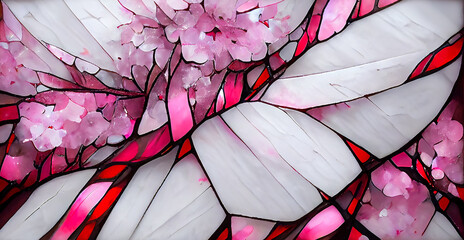 colorful stained glass window. abstract stained-glass background. art nouveau decoration for interio