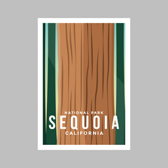 Wall Mural - Sequoia National Park poster  illustration.