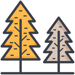 Sticker - Pine Trees Vector Icon 