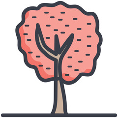 Sticker - Shrub Tree Vector Icon