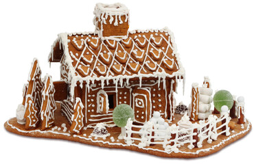 Wall Mural - homemade gingerbread house cottage isolated