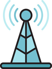 Canvas Print - network and communication tower icon illustration