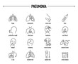 © missbobbit - Pneumonia vector icon set. Line editable medical icons.