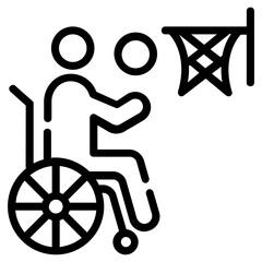 Canvas Print - Check this outline icon of wheelchair 